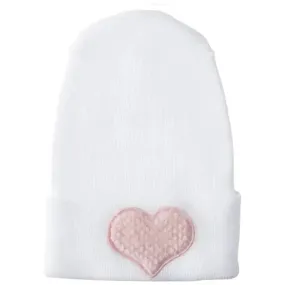 Adora Baby Gifts - Newborn Baby Hospital Hat, Fuzzy Blush Heart