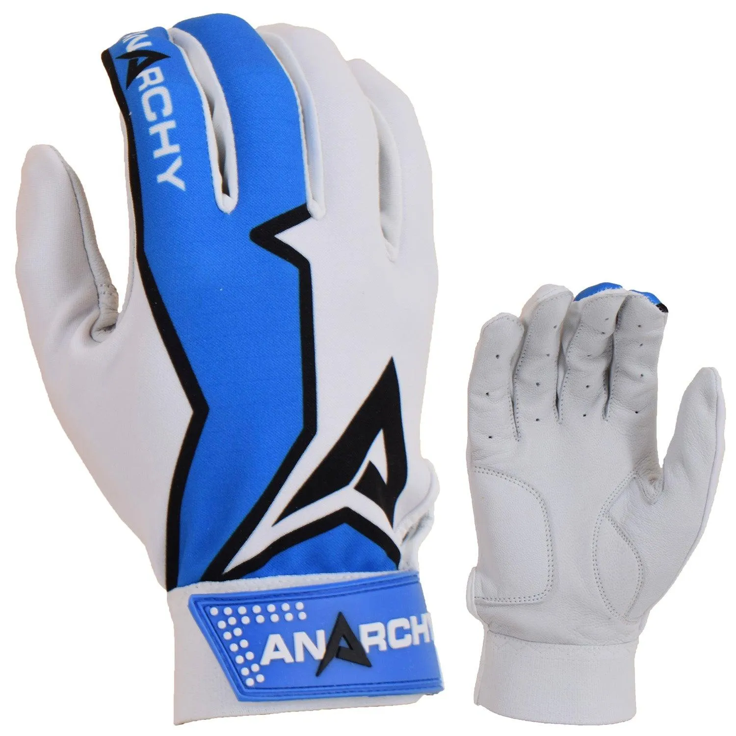 Anarchy Premium Batting Gloves- Royal/White/Black