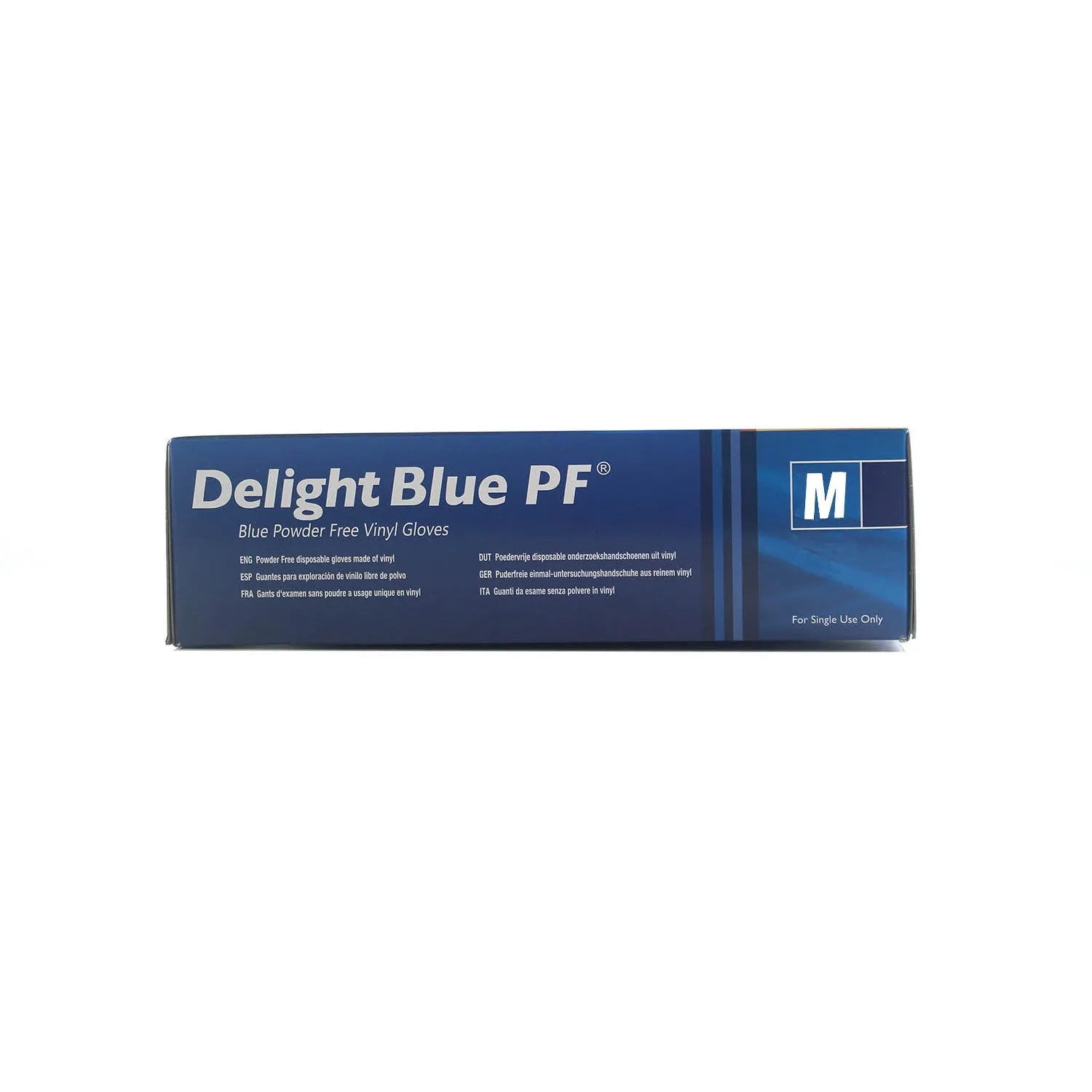 Aurelia Delight Blue PF Vinyl Powder free examination gloves - Medium (Box of 100)