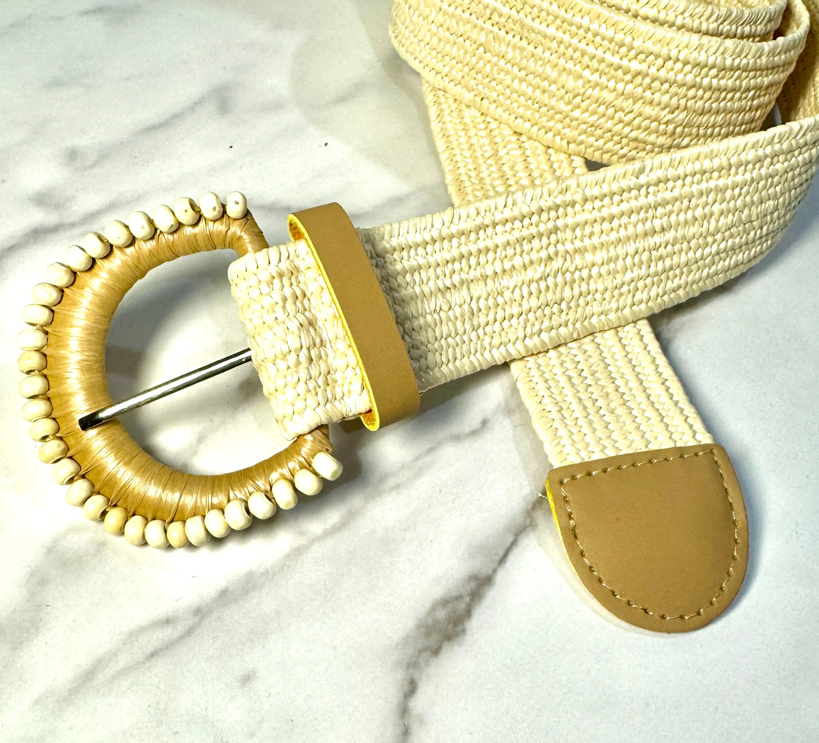 Beach Vacation Style Braided Buckle Straw Weaving Women's Decorative Belt Personalized Fashion High-class Sense Of Women's Belts