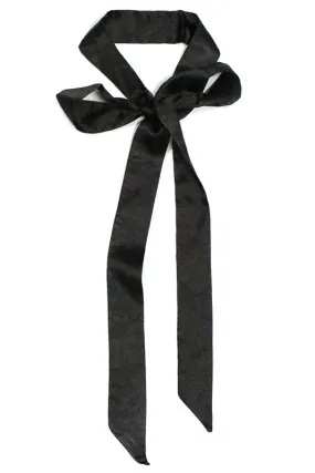 Black Satin Skinny Scarf