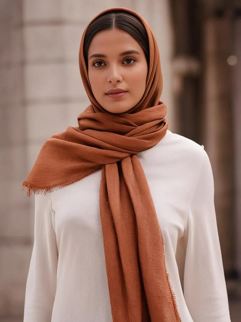 Brown Cotton Poly Soft scarf