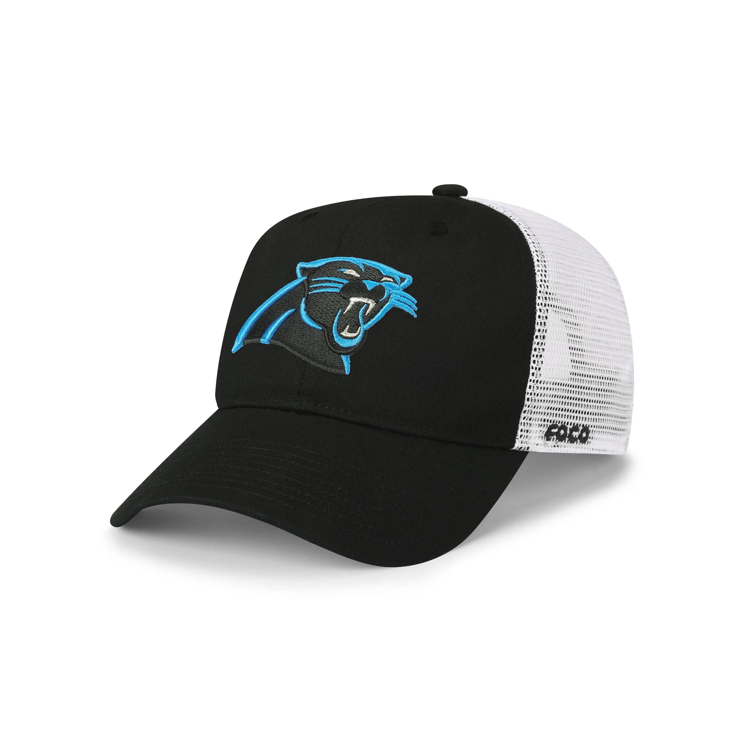 Carolina Panthers NFL Black Primary Logo Trucker RF Cap