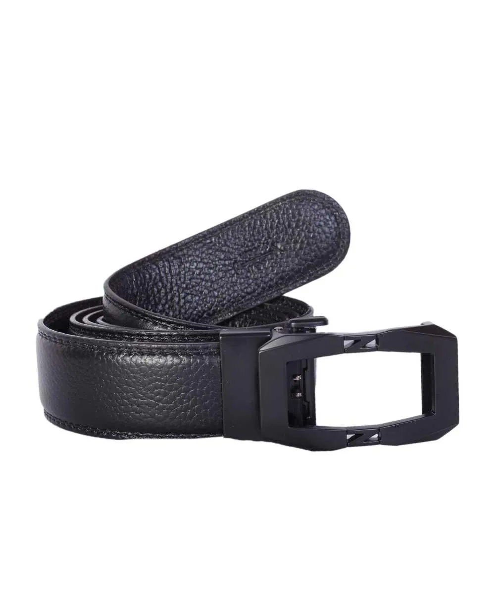 Casual Zinc Modern Black Leather Belt