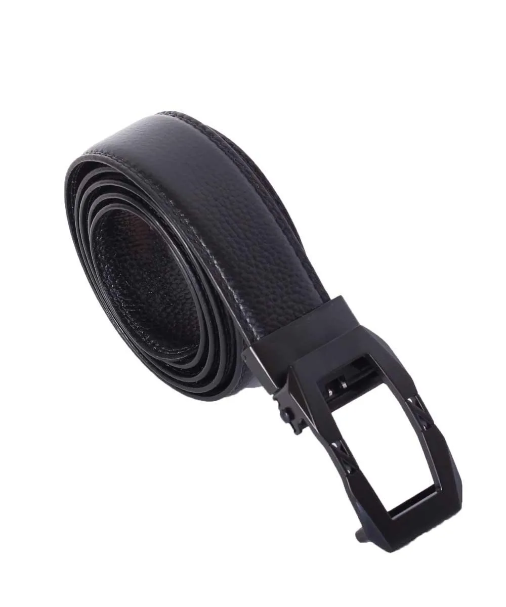 Casual Zinc Modern Black Leather Belt