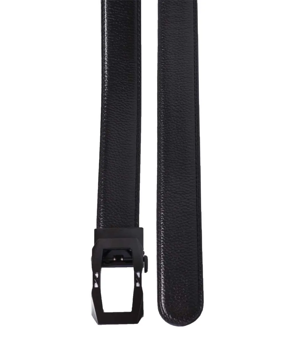 Casual Zinc Modern Black Leather Belt