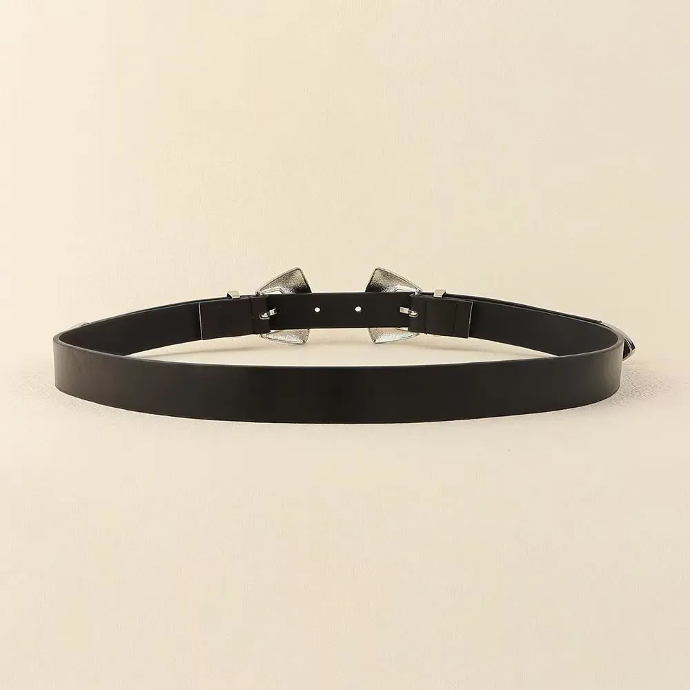 ChicBelt Dual-Length Slim PU Needle-Buckle Belt