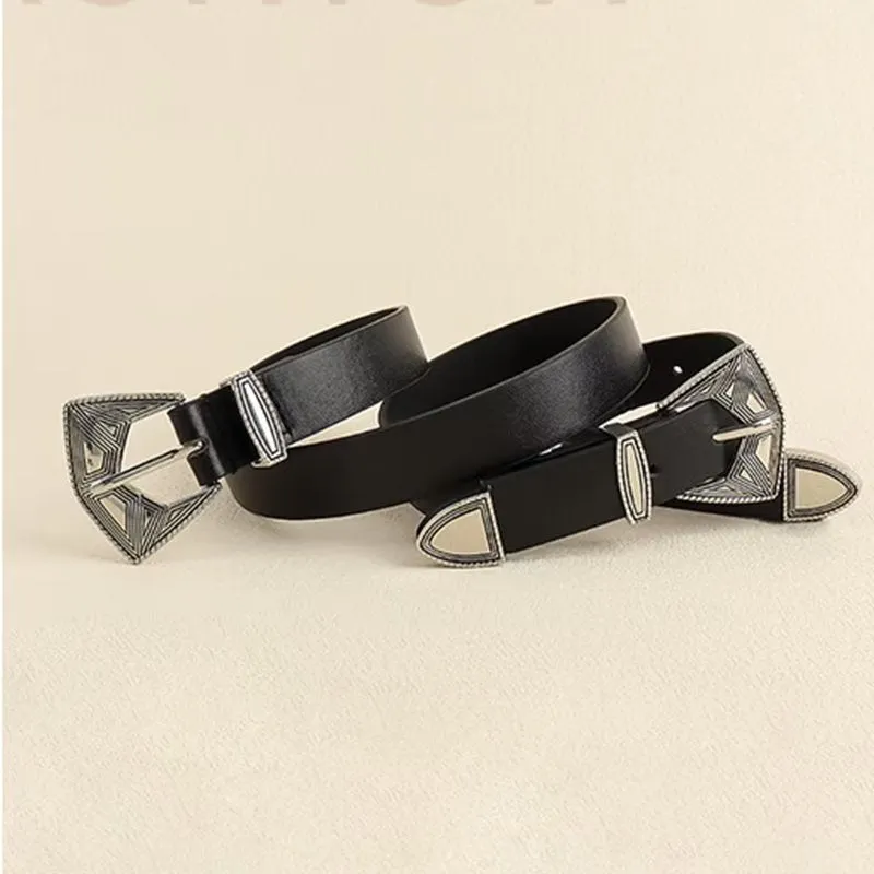 ChicBelt Dual-Length Slim PU Needle-Buckle Belt