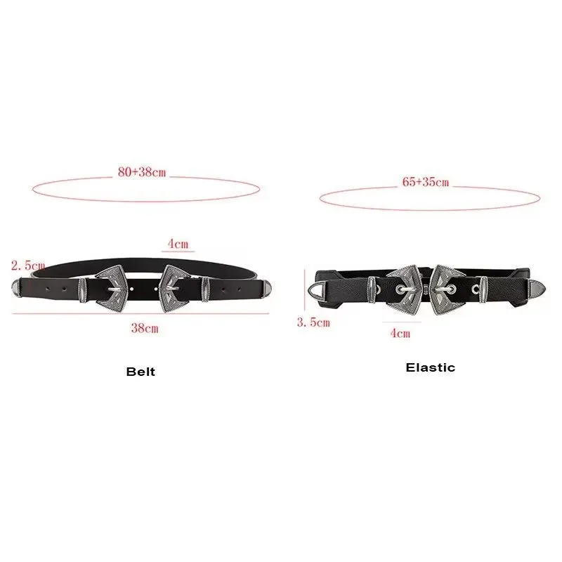 ChicBelt Dual-Length Slim PU Needle-Buckle Belt