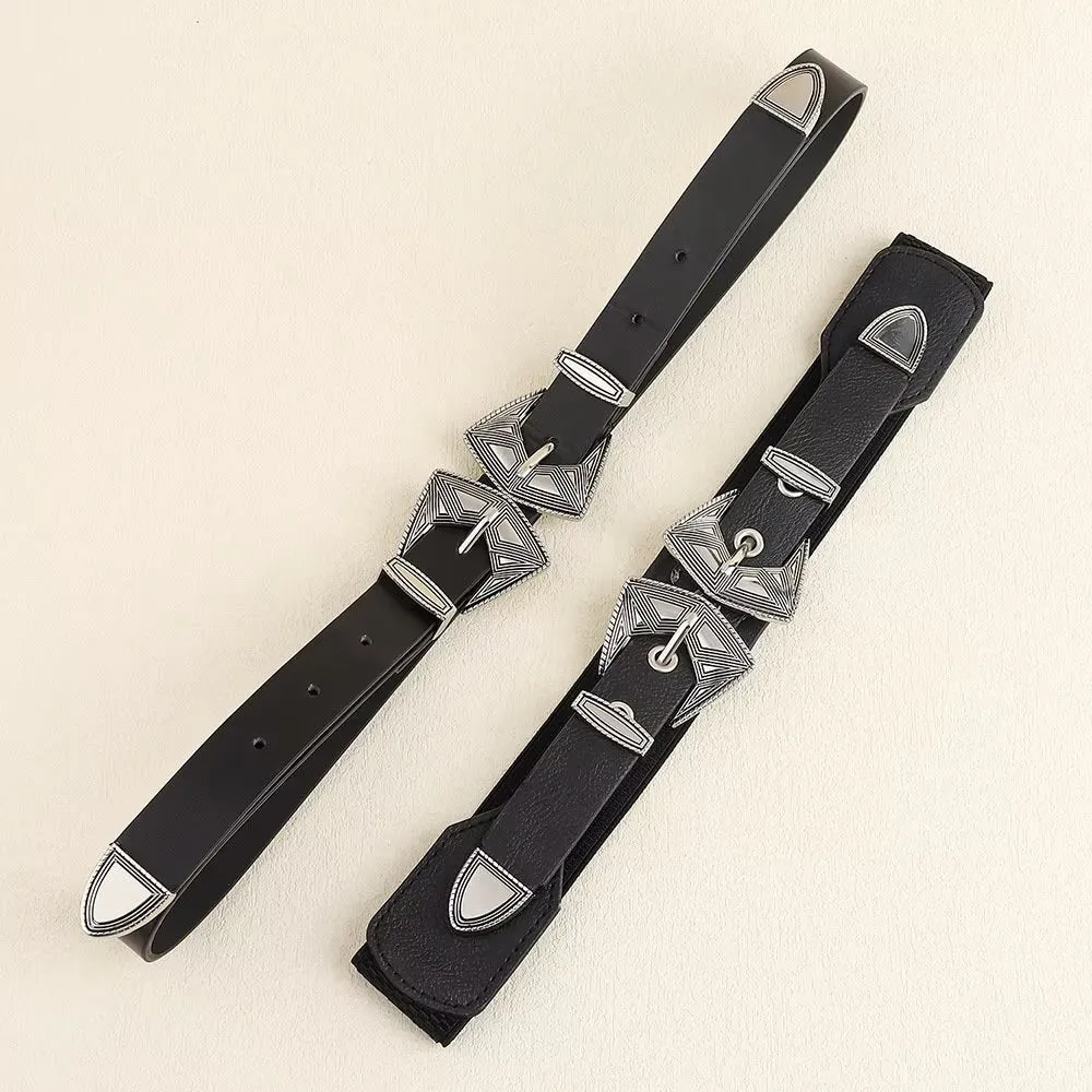 ChicBelt Dual-Length Slim PU Needle-Buckle Belt