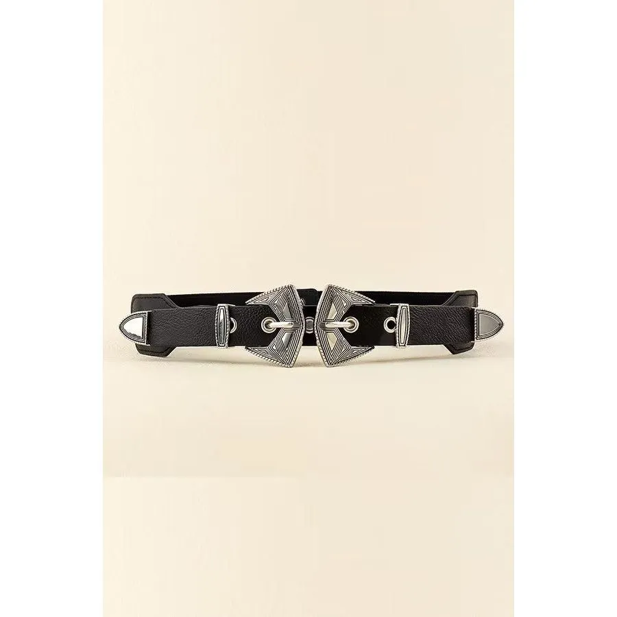 ChicBelt Dual-Length Slim PU Needle-Buckle Belt