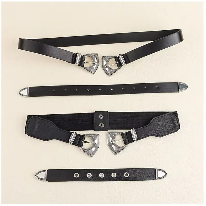 ChicBelt Dual-Length Slim PU Needle-Buckle Belt