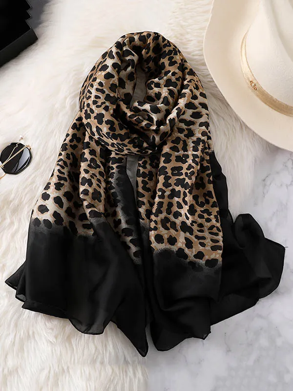 Chicmy-Stylish Leopard Gradient Silk Scarf