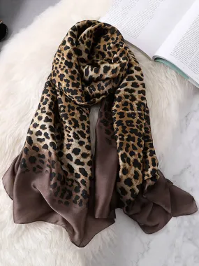 Chicmy-Stylish Leopard Gradient Silk Scarf