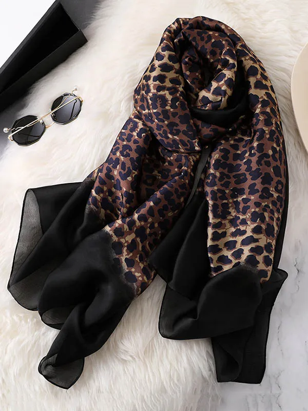 Chicmy-Stylish Leopard Gradient Silk Scarf