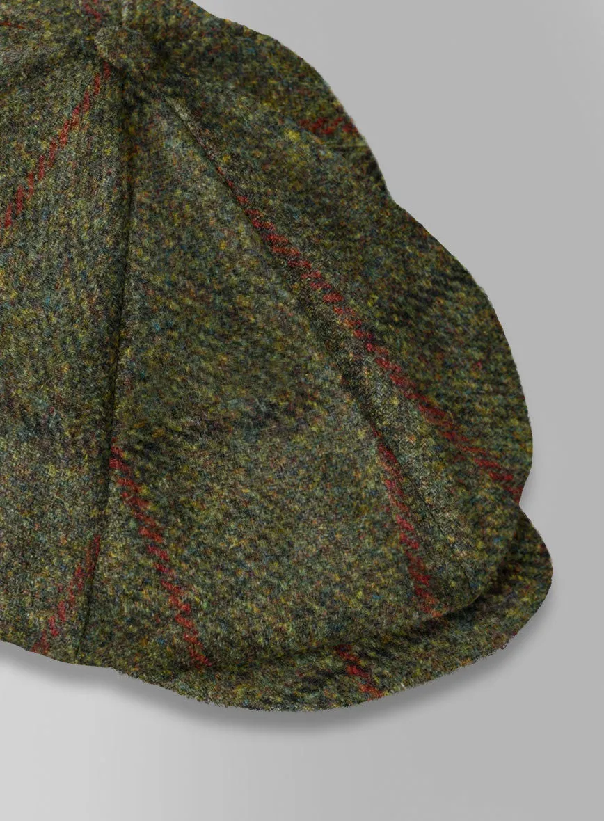 Harris Tweed Seaforth Green Newsboy Cap