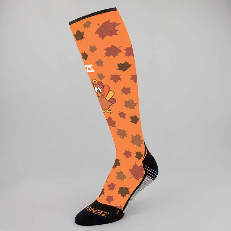 Leafy Turkey Compression Socks (Knee-High)