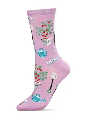 Lilac Gardening Bamboo Crew Socks