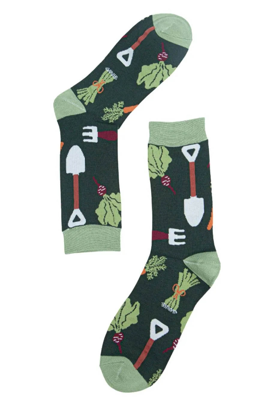 Men's Garden Shed and Spade Green Bamboo Socks