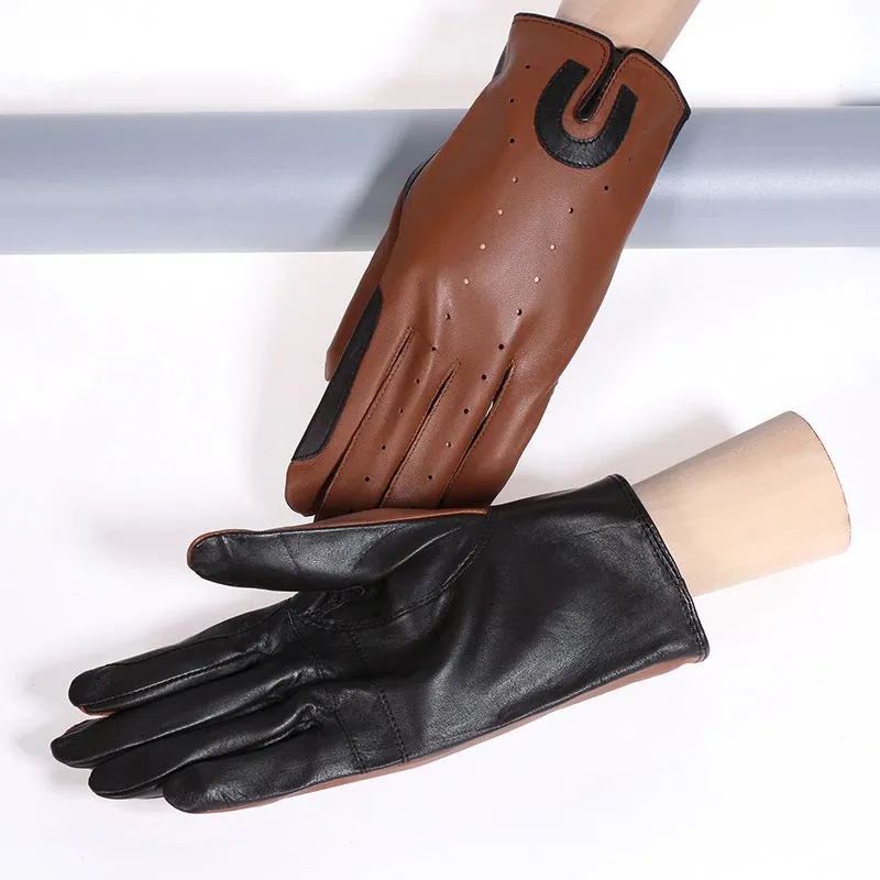 Men's Sheepskin Gloves for Horse Riding / Male Breathable Gloves