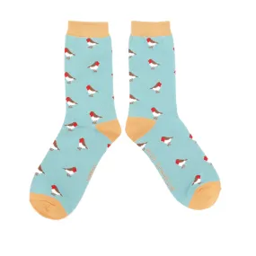 Miss Sparrow Little Robins Socks Duck Egg