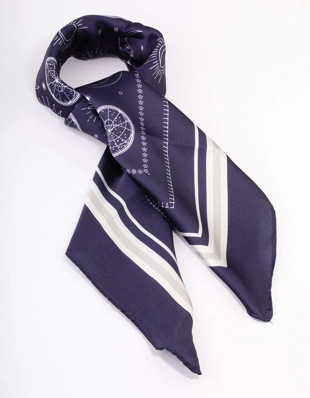 Navy Fabric Celestial Printed Scarf