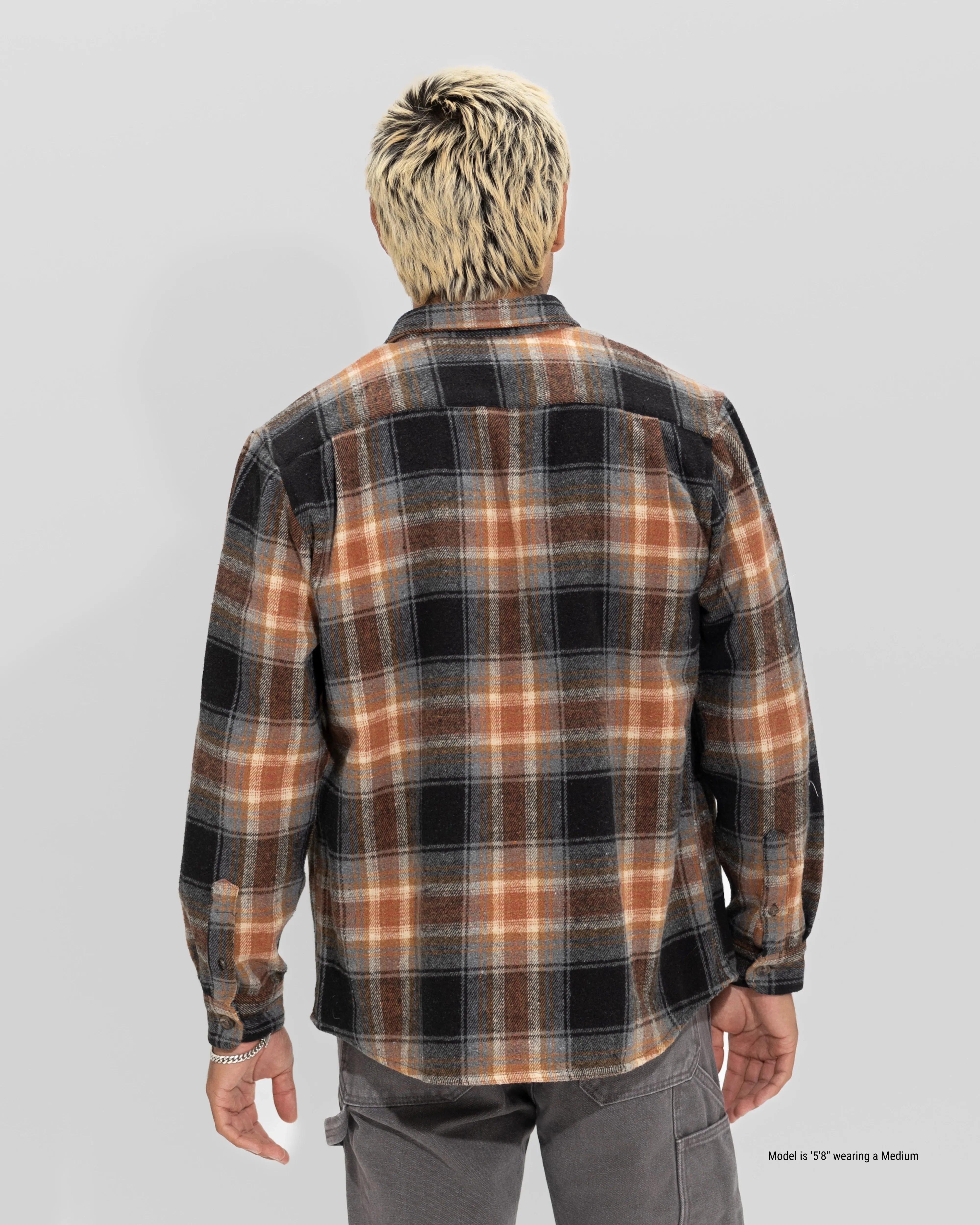 Relaxed Fit Flannel Shirt for Shorter Men