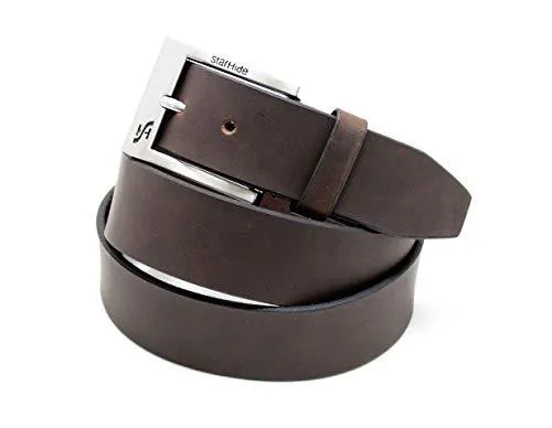 STARHIDE Mens 1.25" Full Grain Genuine Leather Casual Belts With Detachable Single Pin Buckle SB07