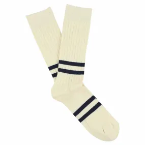 Stripes socks - Ecru / Blue