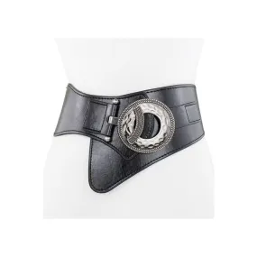 TrendyTie Chic Alloy-Buckle Slim PU Waistband